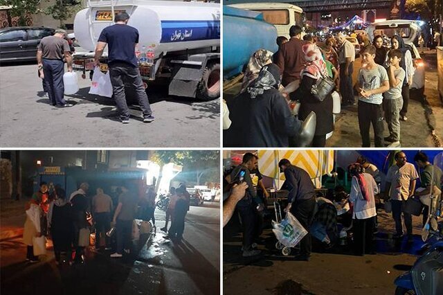 قطع آب در تهران؛ استقرار تانکرهای حامل آب شرب در نقاط مختلف پایتخت قطع آب در تهران؛ استقرار تانکرهای حامل آب شرب در نقاط مختلف پایتخت